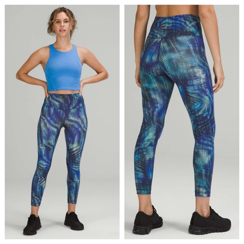 Lululemon Wunder Train High-Rise Tight 25" *Foil Shapeshifter Flux Blue Multi